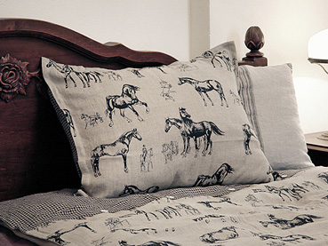 Horse print Linen Pillow case